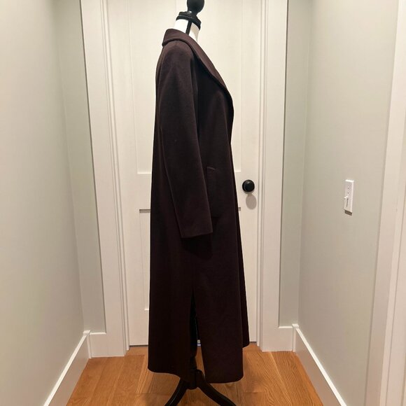 Cinzia Rocca Luxury Brown Angora & Wool Long Coat - Size 10 - Picture 4 of 11